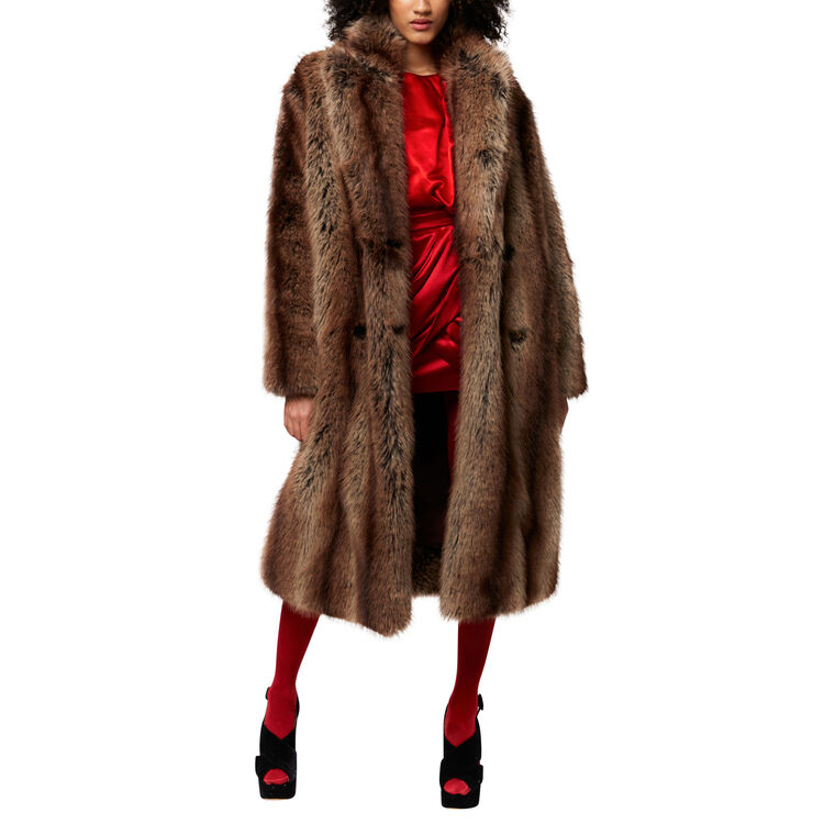 The London Oversized Faux Fur Coat image number null