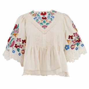 Katharine Embroidery Short Sleeve Top