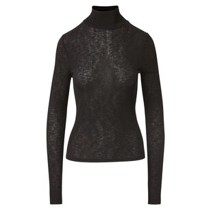Wyeth Long Sleeve Ribbed Turtleneck Top