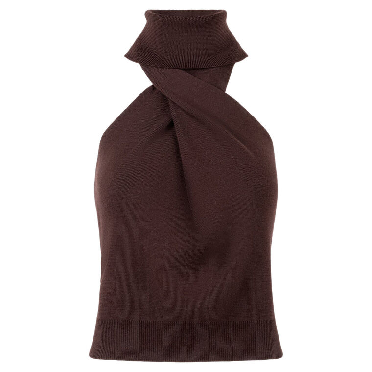 Twist Front Roll Neck Knit Top image number null