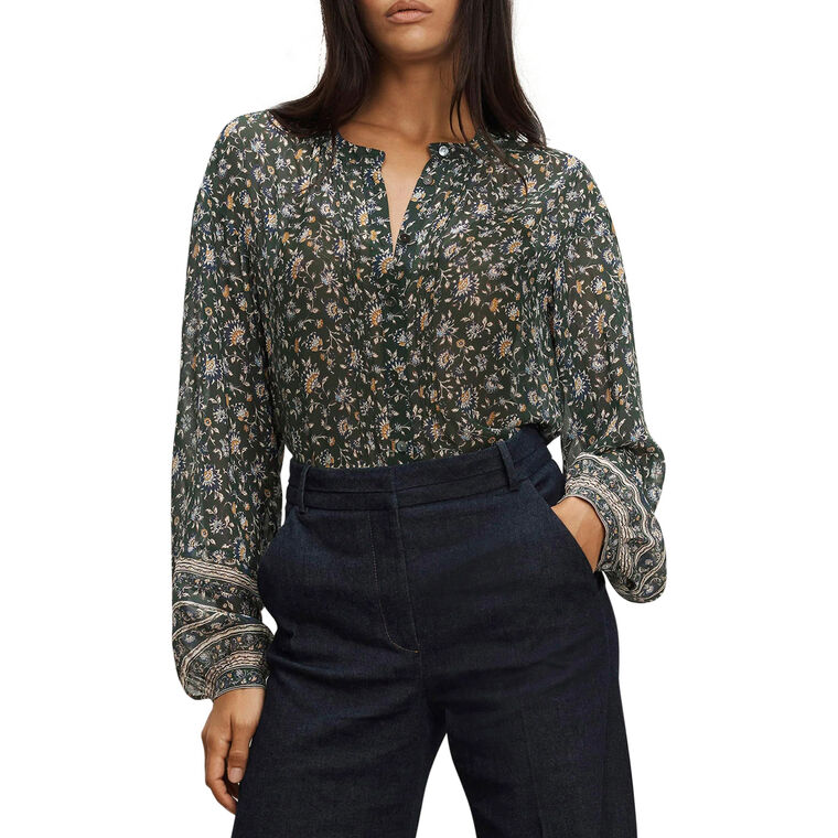 Lollie Long Sleeve Silk Blouse image number null