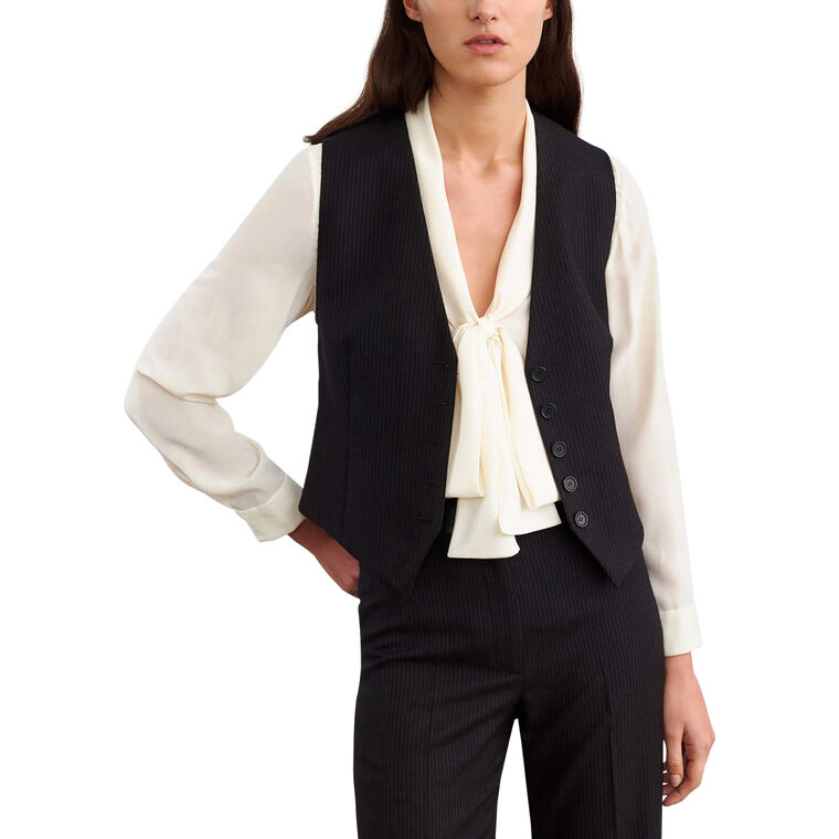 Angelina Pinstripe Button Front Vest image number null