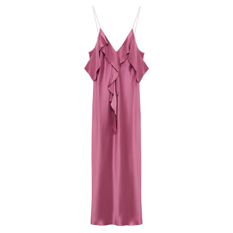 Sense Of Shine Silk Satin Midi Dress image number null