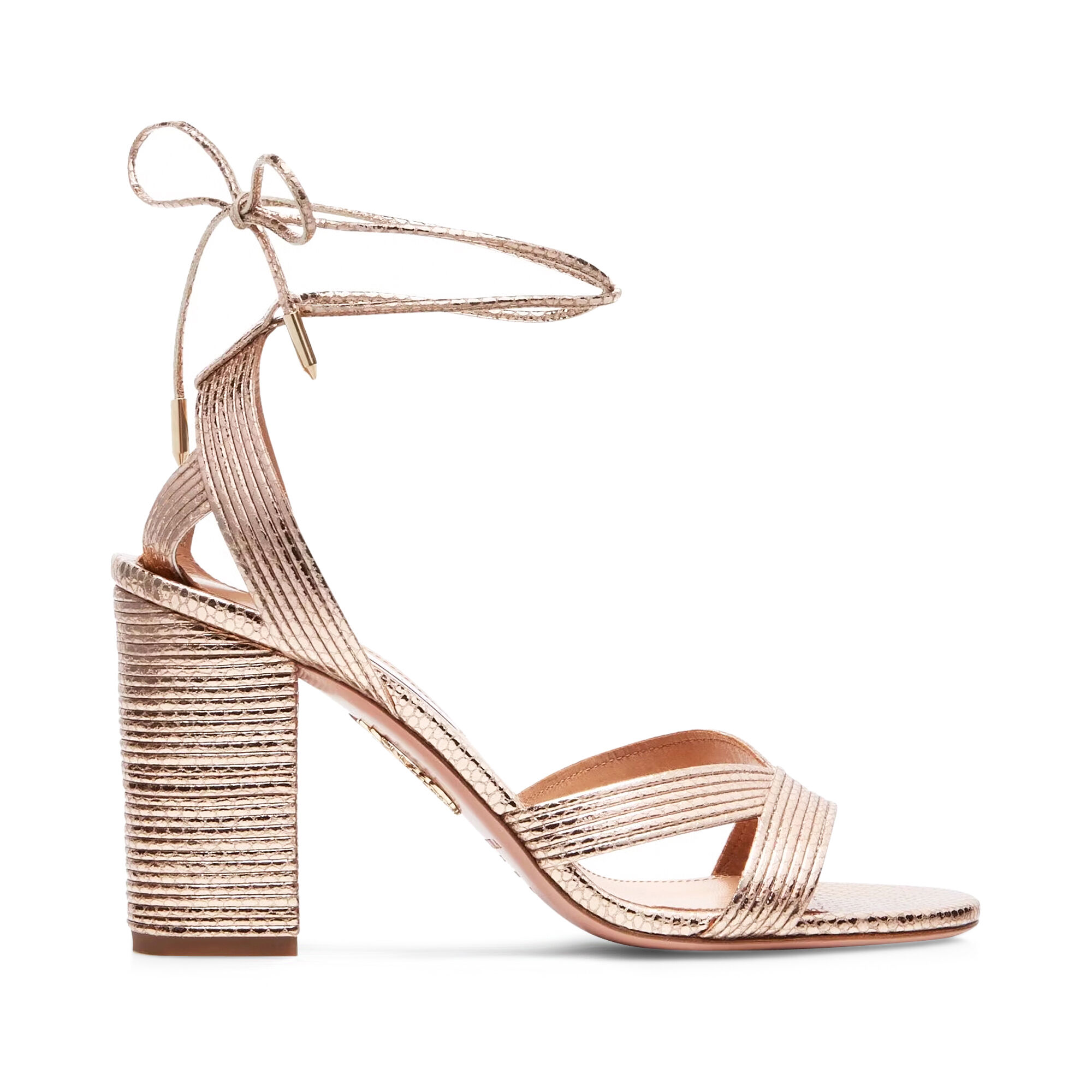 Aquazzura Ari 85mm Block Heel Lace Up Sandal | Tootsies