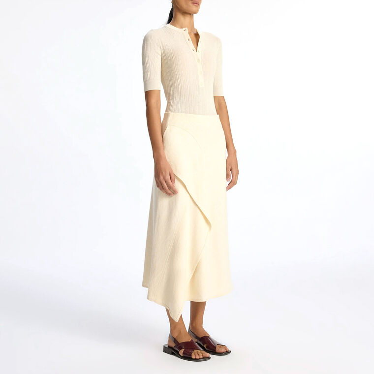 Lia Linen Midi Skirt image number null