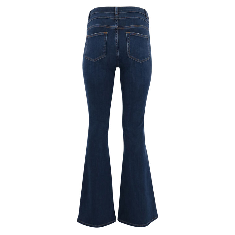 Double Waist Band High Flare Jean image number null