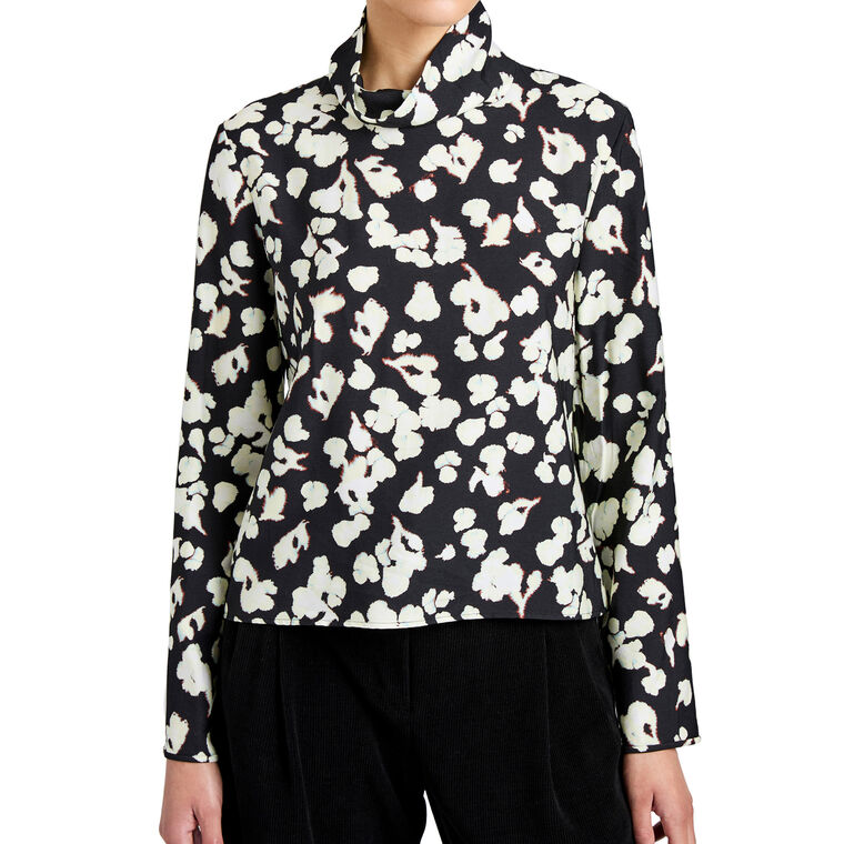 Ansel Long Sleeve Top In Printed Soft Twill image number null
