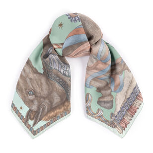 The Celestial Steed Silk Twill Large Square Scarf