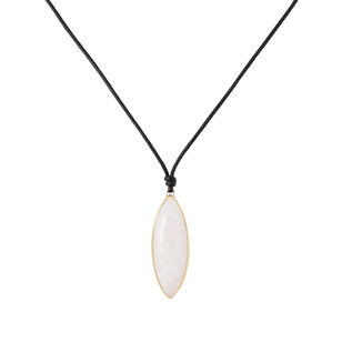 Semi-Precious Dagger Leather Cord Necklace