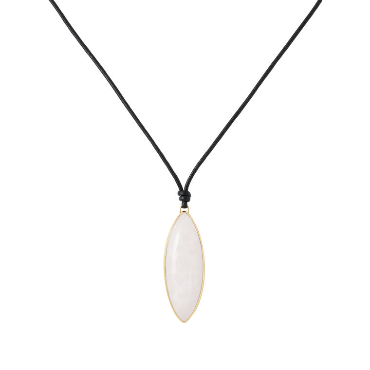 Semi-Precious Dagger Leather Cord Necklace image number null