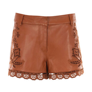 Richelieu Belt Loops Leather Shorts