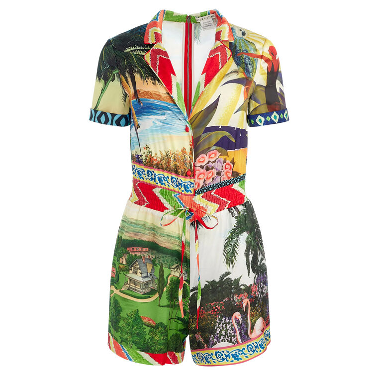 Leighton Short Sleeve Pajama Romper image number null