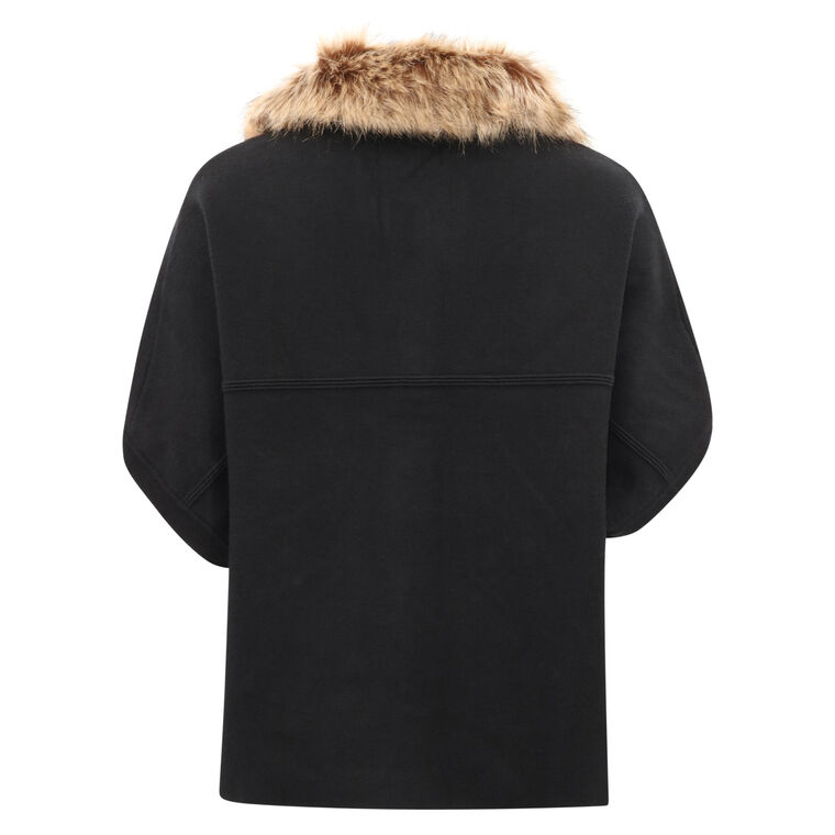 Faux Fur Collar Short Sleeve Cardigan image number null