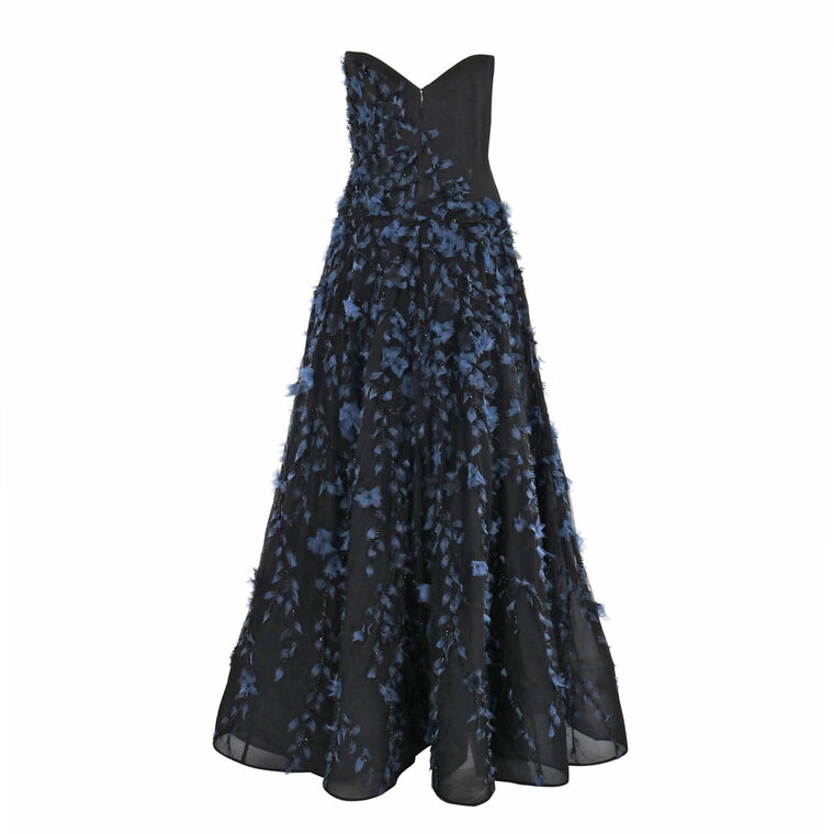 Strapless Floral Embellished Gown image number null