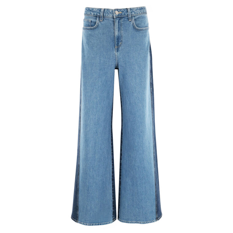 Beau Wide-Leg Jean With Contrasting Panels image number null