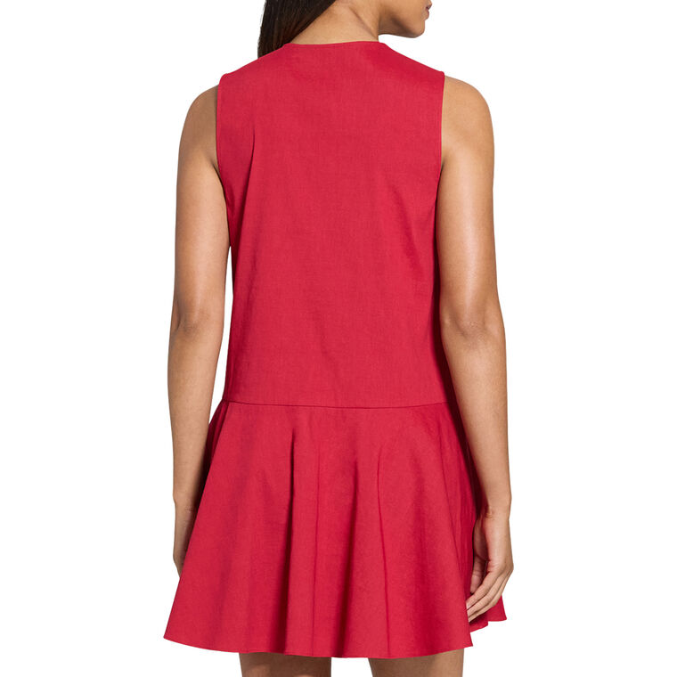 Sleeveless Button Down Mini Dress In Good Linen image number null
