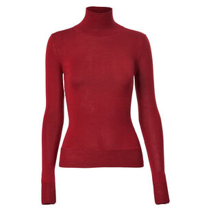 Merino-Silk Long Sleeve Turtleneck Sweater