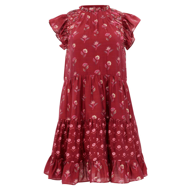 Famke Print Flutter Sleeve Tunic Dress image number null