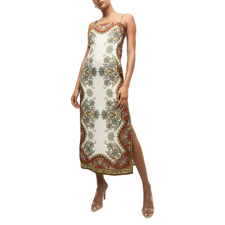 Petra Sleeveless Linen Midi Dress image number null