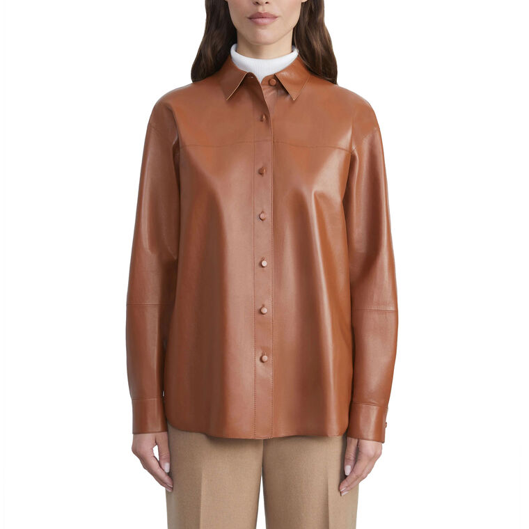 Leather Shirt Jacket image number null