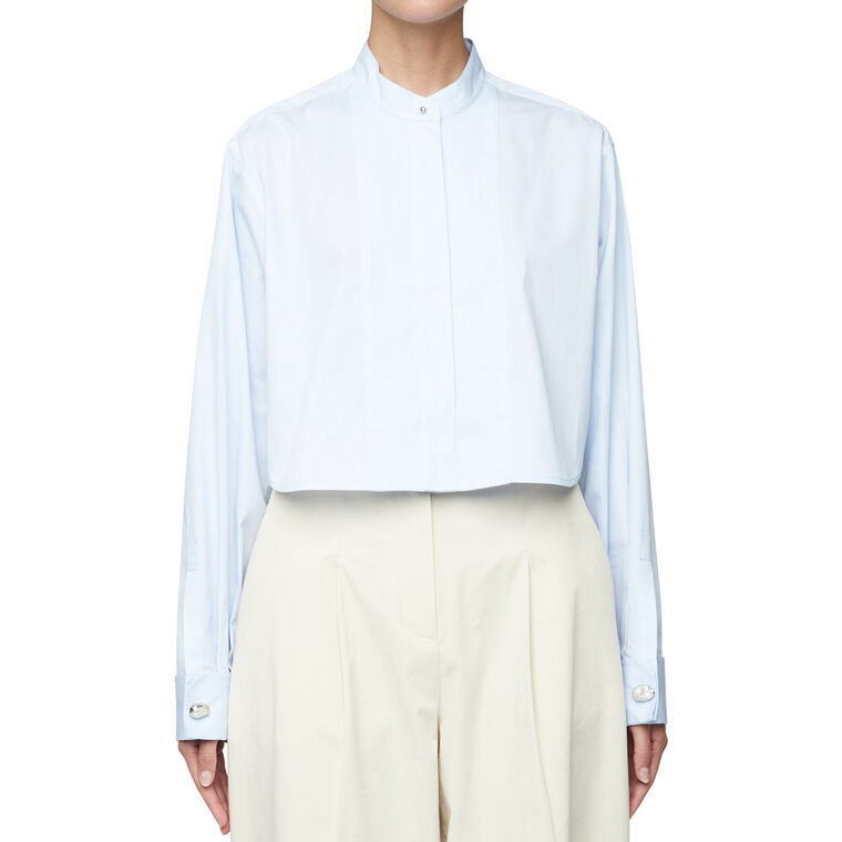 Kat Cropped Cotton Twill Top image number null