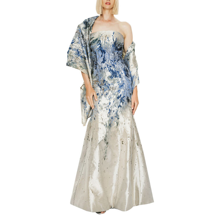 Strapless Brocade Mermaid Gown image number null