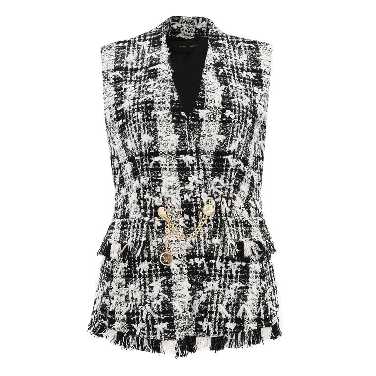 Danni Tweed Chain Detail Vest image number null