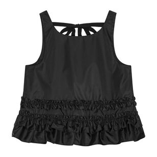 Duchesse Nylon Open Back Sleeveless Frill Top
