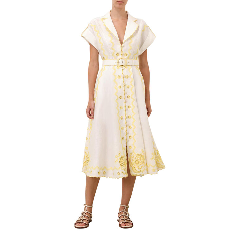 Lucky Embroidered Short Sleeve Midi Dress image number null
