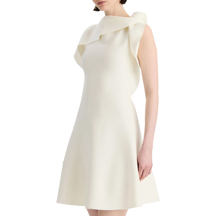 Neck Drape Knit Dress image number null