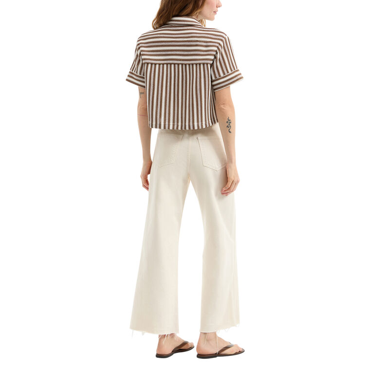 Bouvier Knit Short Sleeve Button-Down Top image number null