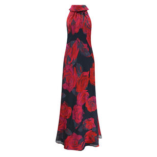 Jacquard Organza Halter Neck Gown