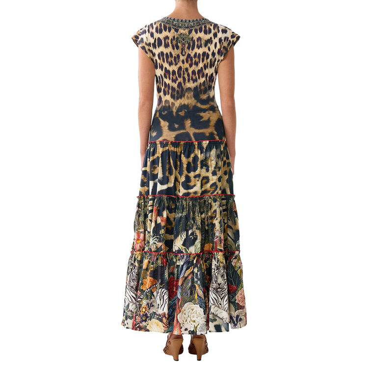 Cap Sleeve Twist Front Midi Dress image number null