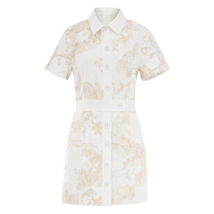 Shannon Floral Embroidered Button-Down Mini Dress