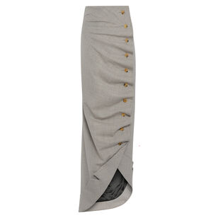 Asymmetrical Skirt with Jacket Collar