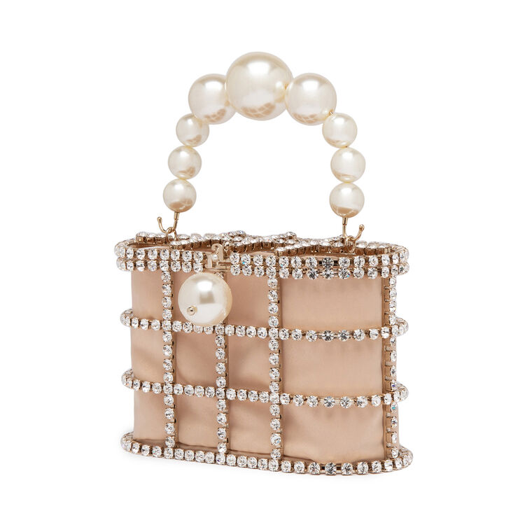Holli Faux Pearl Top Handle Crystal Bag image number null