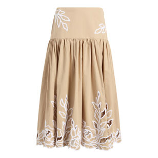 Tilda Trailing Peonies Midi Skirt