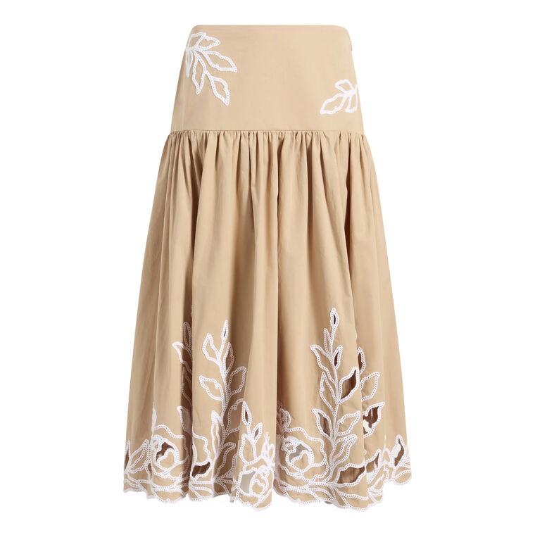 Tilda Trailing Peonies Midi Skirt image number null