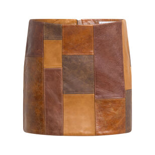 Leah Patchwork Leather Mini Skirt
