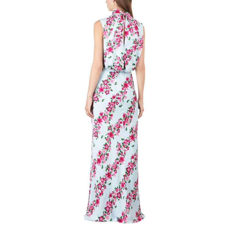 Fleur Sleeveless High-Collar Maxi Dress image number null