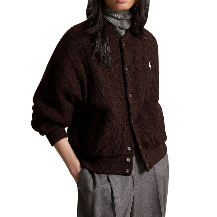 Wool Cashmere Cable-Knit Jacket image number null