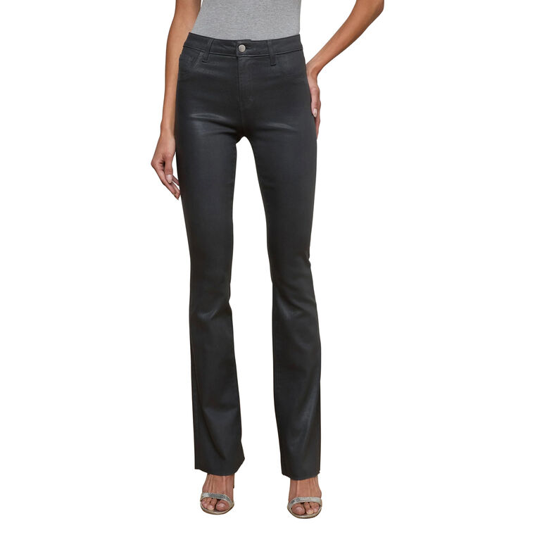 Ruth Coated High Rise Straight-Leg Raw Hem Jean image number null