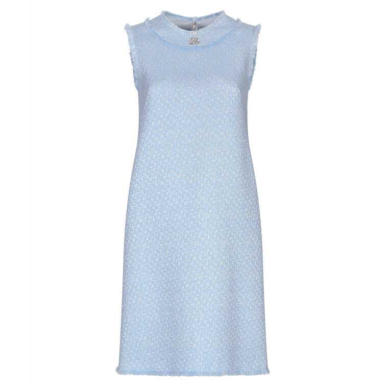 Sleeveless Raschel Tweed Shift Dress With DG Logo image number null