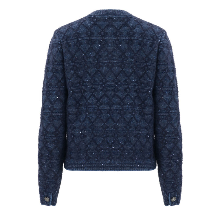 Evey Metallic Printed Cardigan Sweater image number null