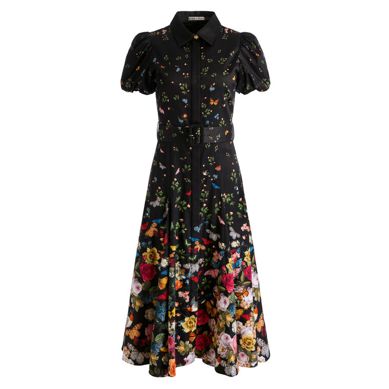 midi women denim dress Summer Indigo Denim Midi Dress