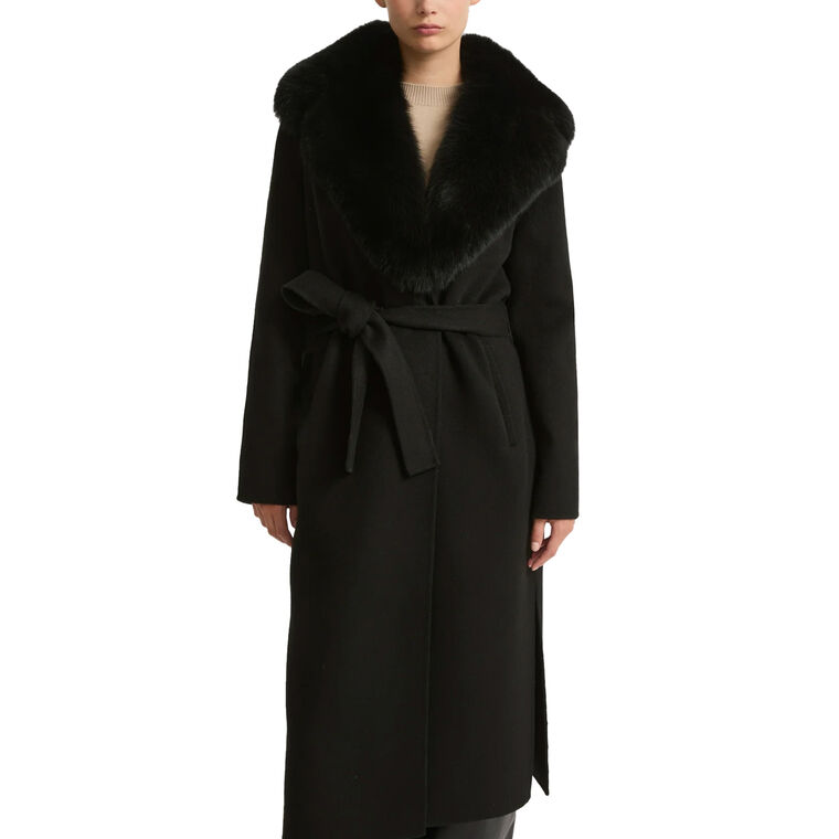 Fox Collar Cashmere Wool Coat image number null