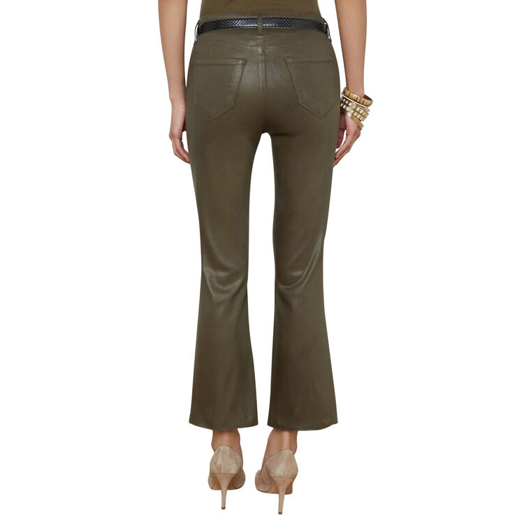 Kendra Coated High Rise Cropped Flare Jean image number null