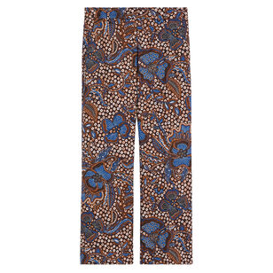 Donde Printed Basketweave Cotton Cropped Trousers