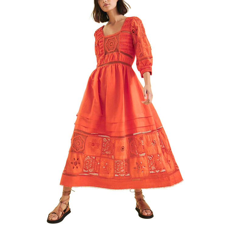 Rowe Inset Lace Midi Dress image number null