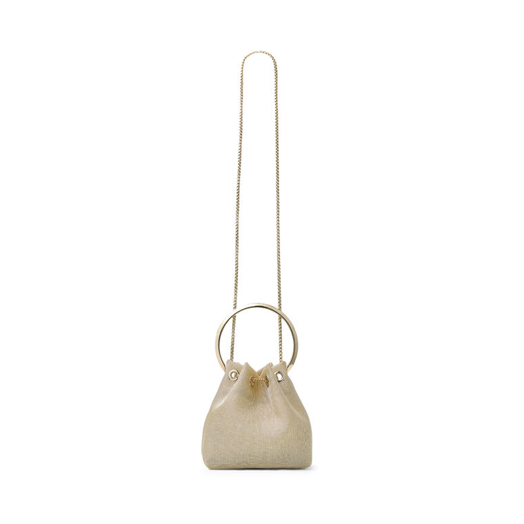 Metallic Mesh Bon Bon Clutch With Metal Handle image number null